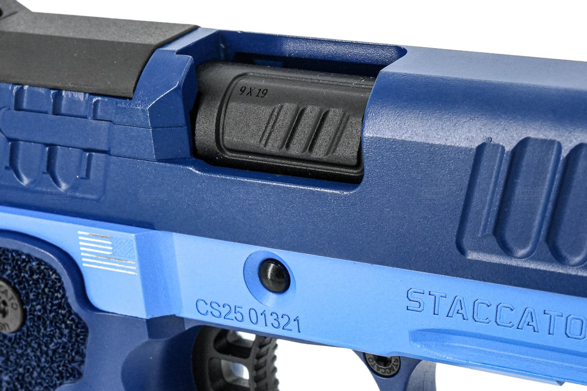 EMG Staccato Licensed CS 2011 Master Grip Hi-Capa GBB Pistol Airsoft ( by SAVIA ) ( Blue )