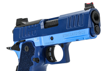 EMG Staccato Licensed CS 2011 Master Grip Hi-Capa GBB Pistol Airsoft ( by SAVIA ) ( Blue )