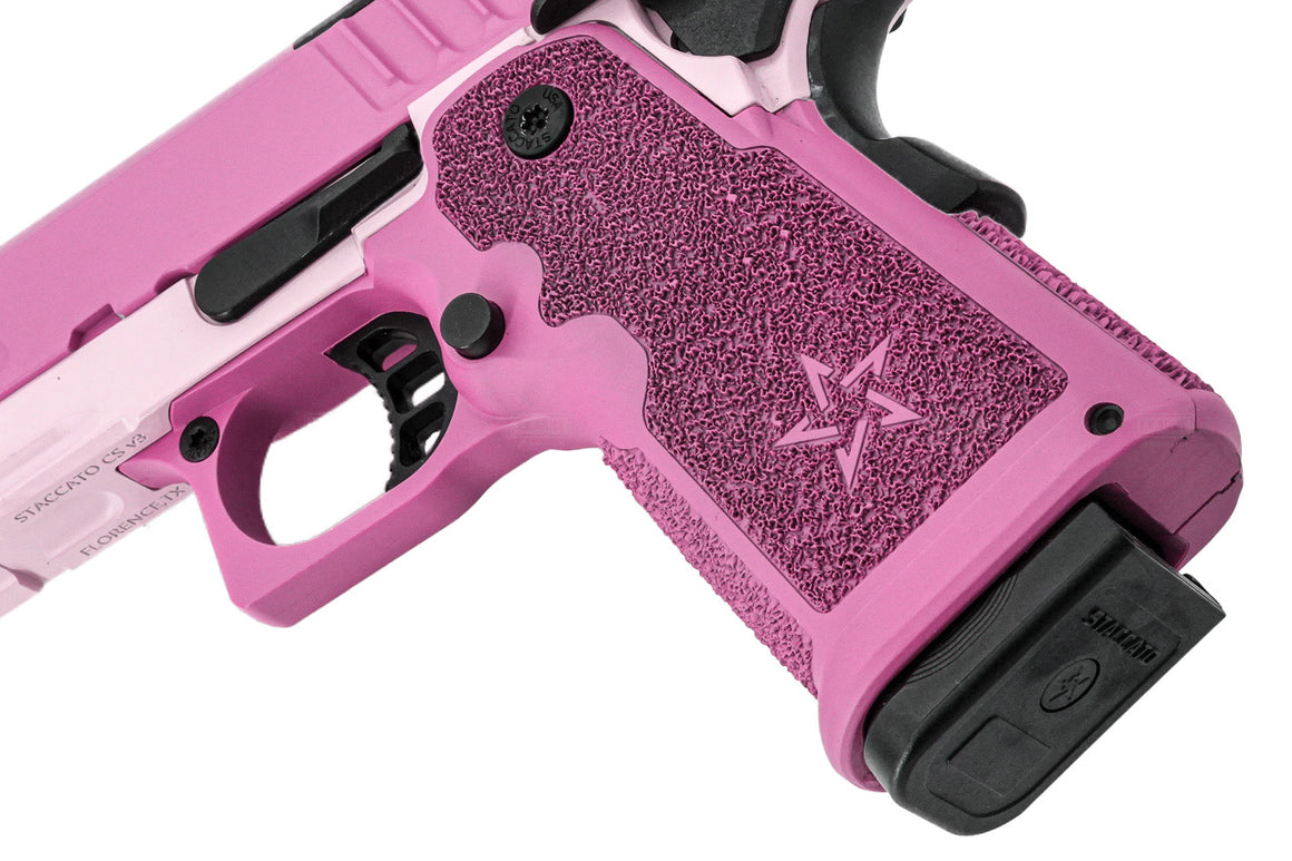 EMG Staccato Licensed CS 2011 Master Grip Hi-Capa GBB Pistol Airsoft ( by SAVIA ) ( Pink )