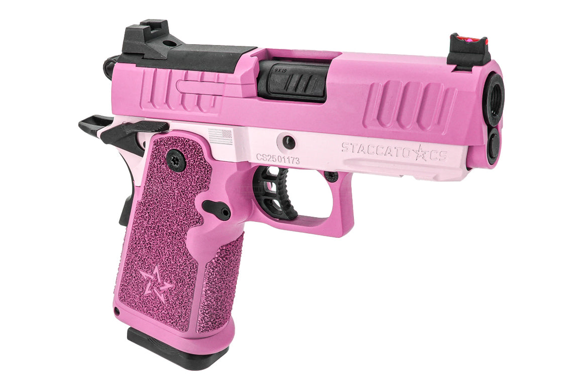 EMG Staccato Licensed CS 2011 Master Grip Hi-Capa GBB Pistol Airsoft ( by SAVIA ) ( Pink )