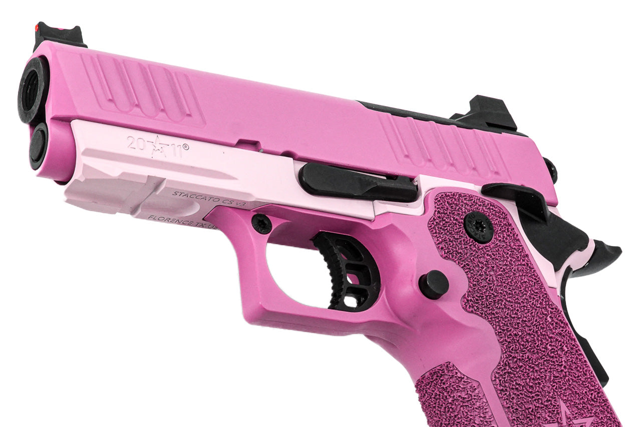 EMG Staccato Licensed CS 2011 Master Grip Hi-Capa GBB Pistol Airsoft ( by SAVIA ) ( Pink )