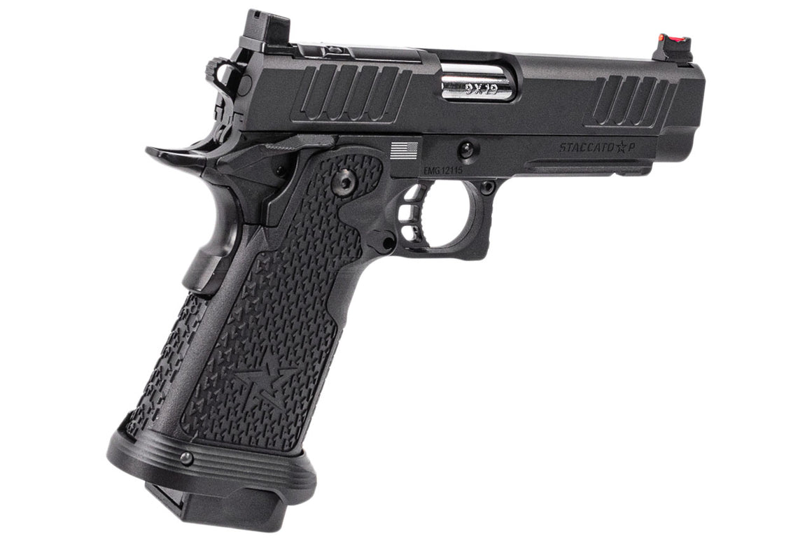 EMG Staccato Licensed P 2011 CNC AI Slide Hi-Capa GBBP Gas Blowback Pistol Airsoft ( Model: VIP Grip / CNC / Green Gas )