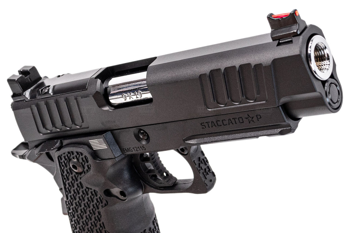 EMG Staccato Licensed P 2011 CNC AI Slide Hi-Capa GBBP Gas Blowback Pistol Airsoft ( Model: VIP Grip / CNC / Green Gas )