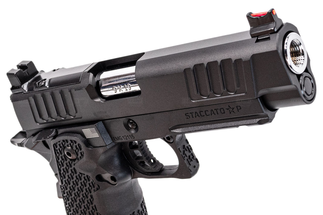 EMG Staccato Licensed P 2011 CNC AI Slide Hi-Capa GBBP Gas Blowback Pistol Airsoft ( Model: VIP Grip / CNC / Green Gas )