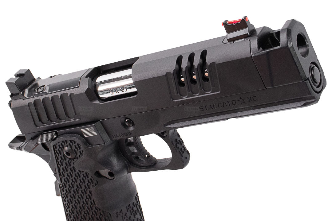 EMG Staccato Licensed XC 2011 CNC AI Slide Hi-Capa GBBP Gas Blowback Pistol Airsoft ( Model: VIP Grip / CNC / Green Gas )