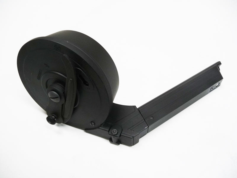 WE 50rd Drum Magazine for P08 GBB Series (Black / Silver)