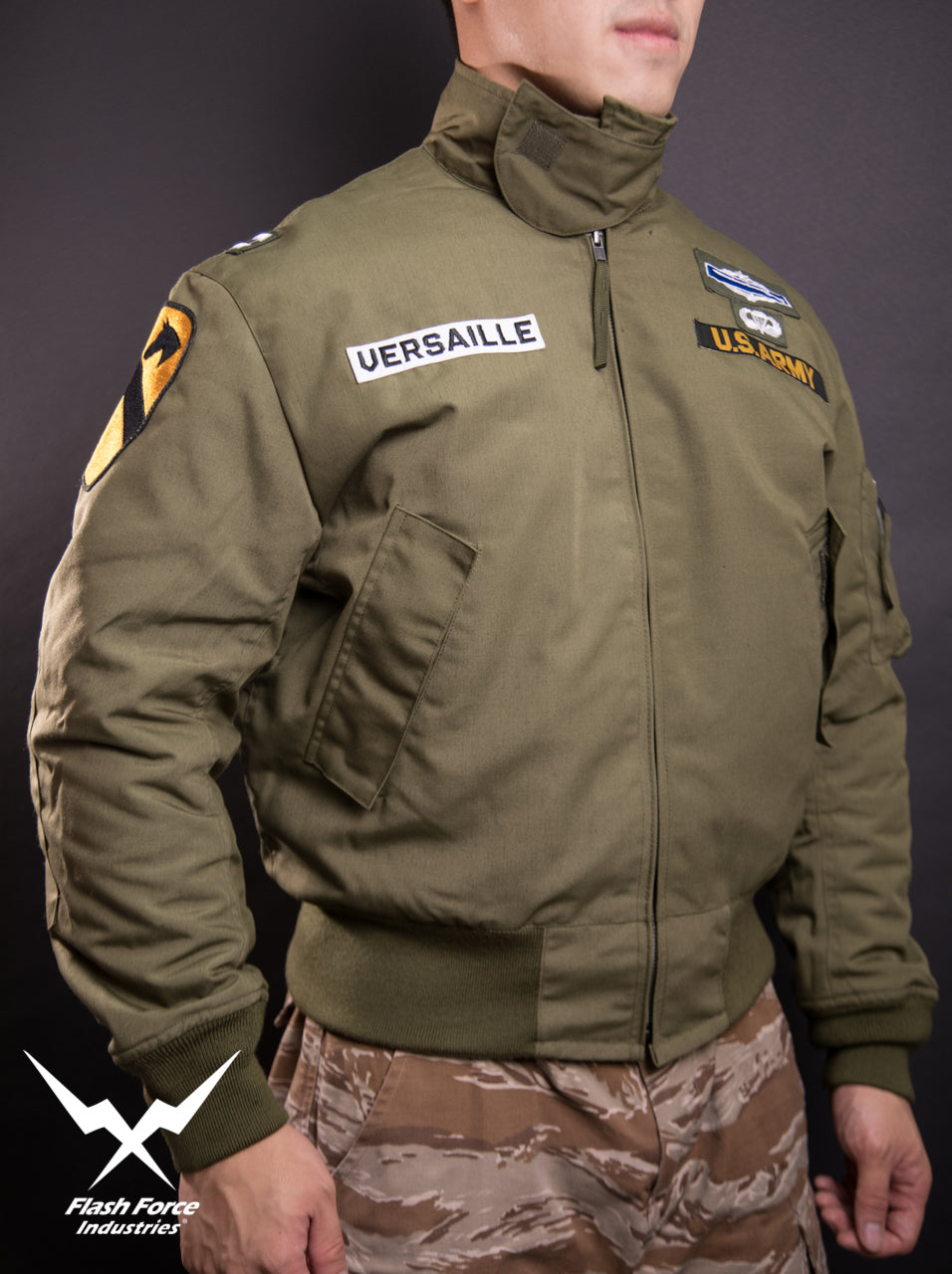 FFI - CVC Tanker Jacket ( Cold Weather Ver. US ARMY Military Vintage ) ( Olive Drab Green )-XL-Deluxe A ( with Patches )