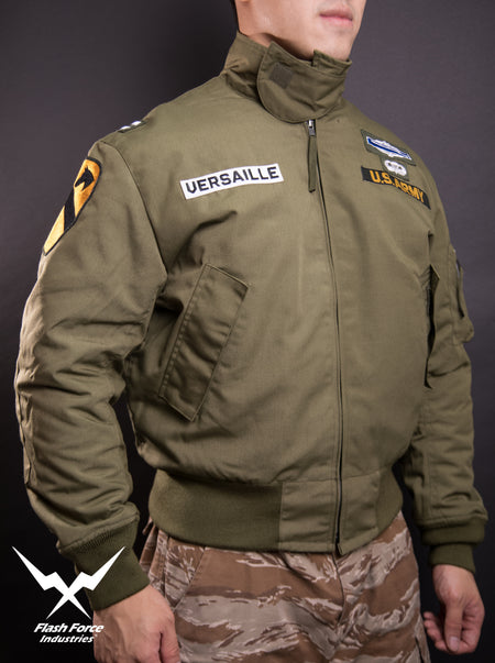 FFI - CVC Tanker Jacket ( Cold Weather Ver. US ARMY Military Vintage ) ( Olive Drab Green )-XL-Deluxe A ( with Patches )