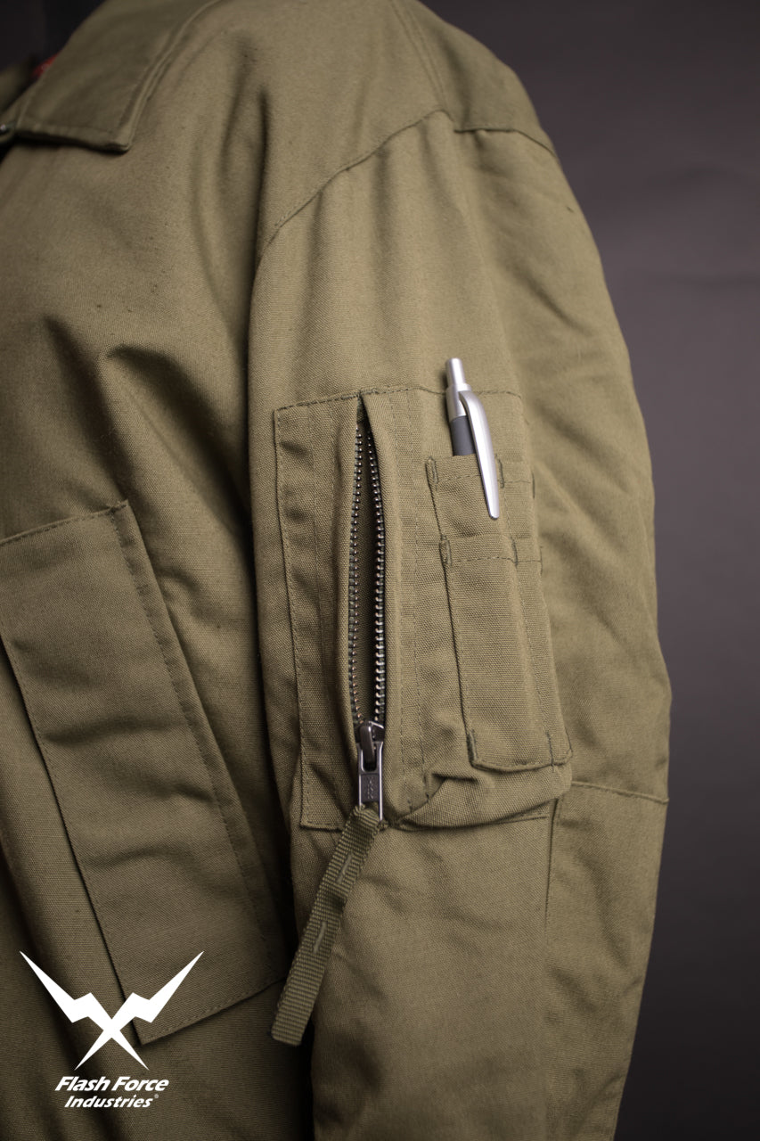 FFI - CVC Tanker Jacket ( Cold Weather Ver. US ARMY Military Vintage ) ( Olive Drab Green )-XL-Deluxe A ( with Patches )