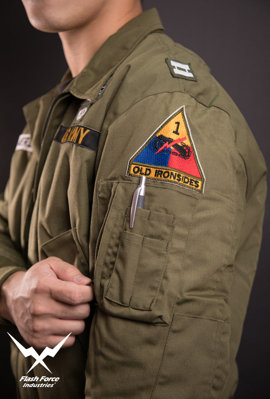 FFI - CVC Tanker Jacket ( Cold Weather Ver. US ARMY Military Vintage ) ( Olive Drab Green )-XL-Deluxe A ( with Patches )