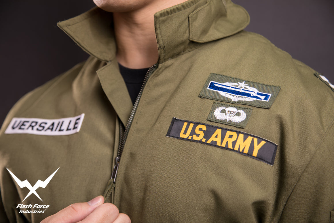 FFI - CVC Tanker Jacket ( Cold Weather Ver. US ARMY Military Vintage ) ( Olive Drab Green )-XL-Deluxe A ( with Patches )