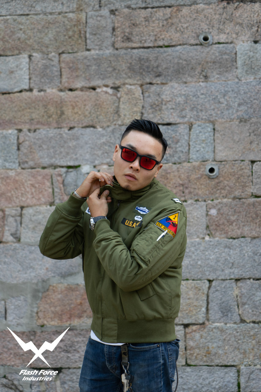 FFI - CVC Tanker Jacket ( Cold Weather Ver. US ARMY Military Vintage ) ( Olive Drab Green )-XL-Deluxe A ( with Patches )