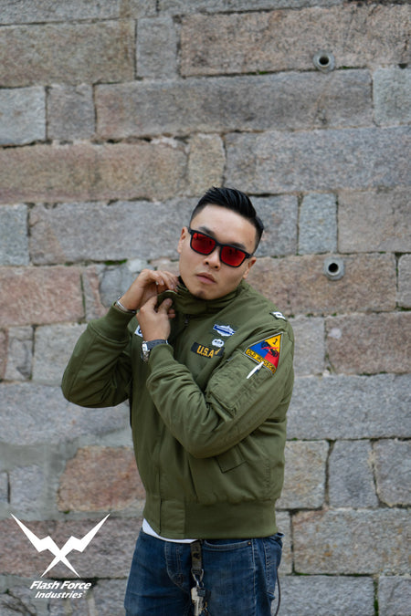 FFI - CVC Tanker Jacket ( Cold Weather Ver. US ARMY Military Vintage ) ( Olive Drab Green )-XL-Deluxe A ( with Patches )