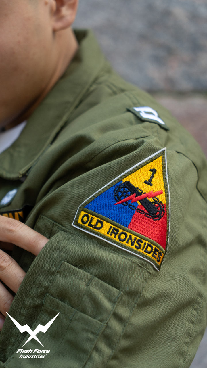 FFI - CVC Tanker Jacket ( Cold Weather Ver. US ARMY Military Vintage ) ( Olive Drab Green )-XL-Deluxe A ( with Patches )