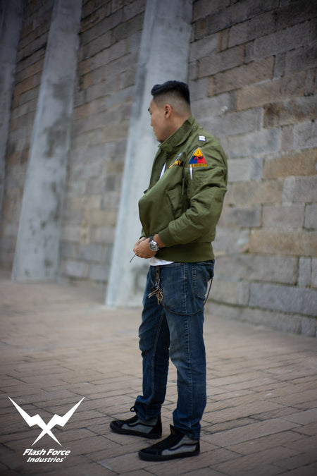 FFI - CVC Tanker Jacket ( Cold Weather Ver. US ARMY Military Vintage ) ( Olive Drab Green )-XL-Deluxe A ( with Patches )