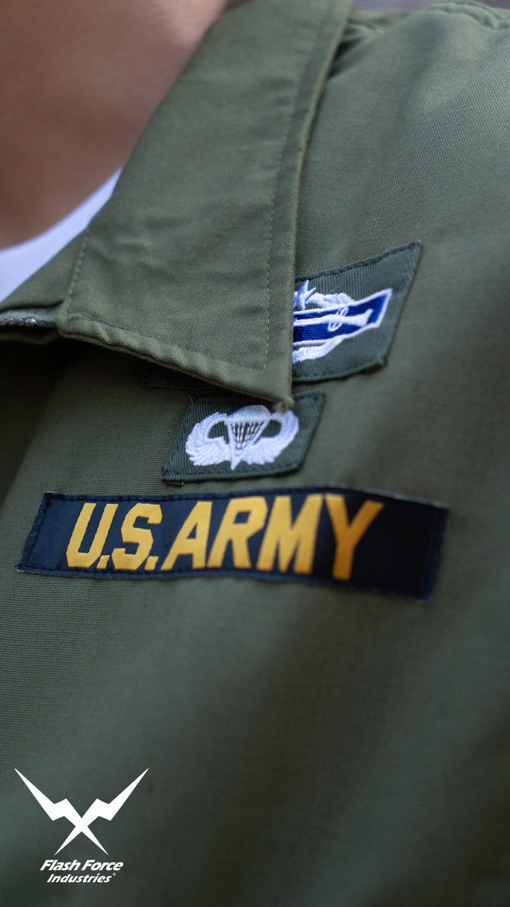 FFI - CVC Tanker Jacket ( Cold Weather Ver. US ARMY Military Vintage ) ( Olive Drab Green )-XL-Deluxe A ( with Patches )