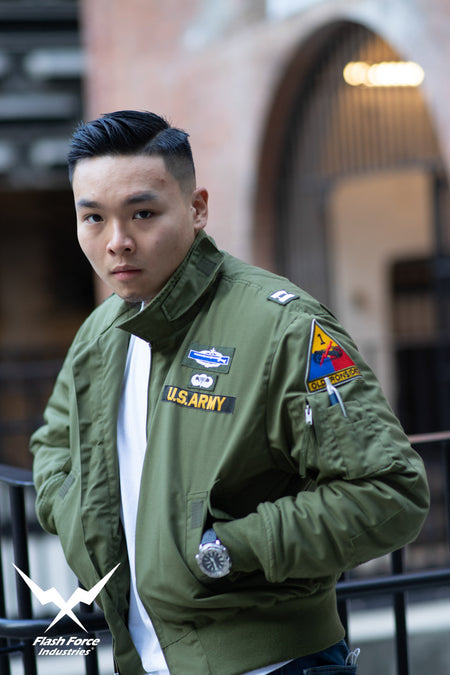 FFI - CVC Tanker Jacket ( Cold Weather Ver. US ARMY Military Vintage ) ( Olive Drab Green )-XL-Deluxe A ( with Patches )