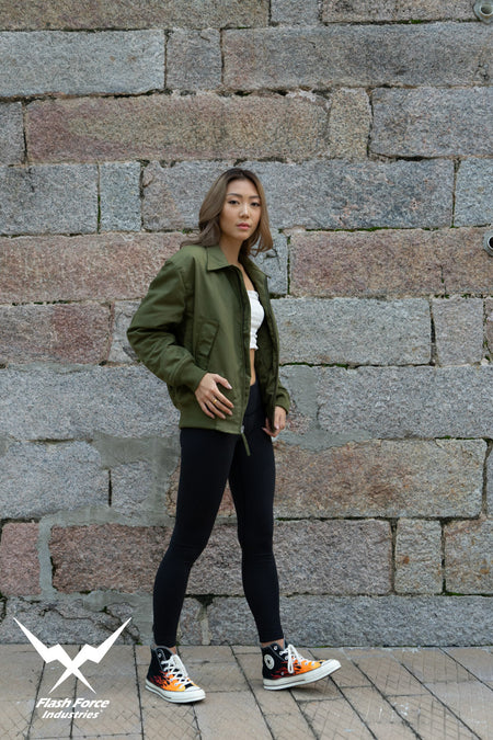 FFI - CVC Tanker Jacket ( Cold Weather Ver. US ARMY Military Vintage ) ( Olive Drab Green )-XL-Deluxe A ( with Patches )