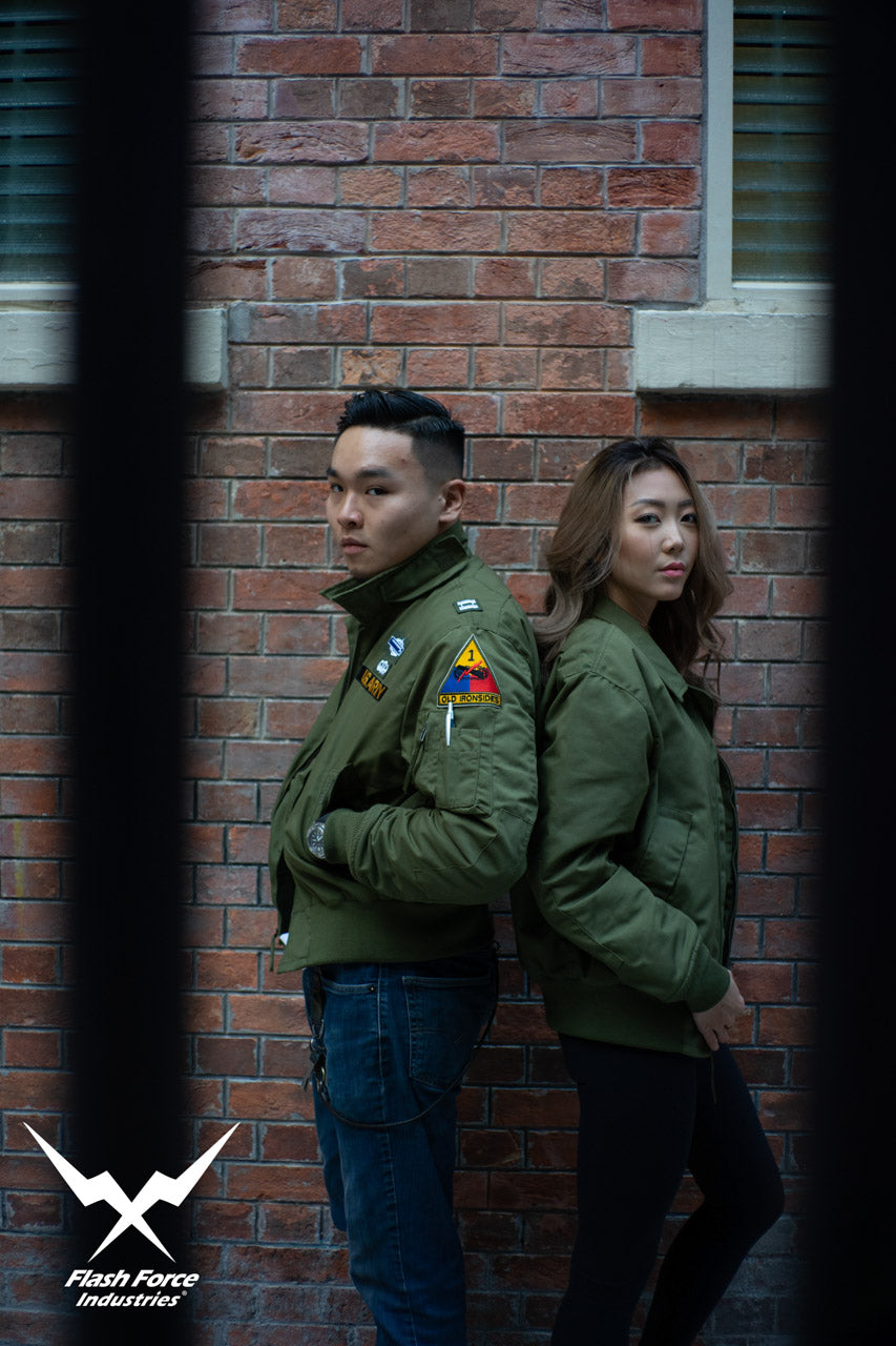 FFI - CVC Tanker Jacket ( Cold Weather Ver. US ARMY Military Vintage ) ( Olive Drab Green )-XL-Deluxe A ( with Patches )