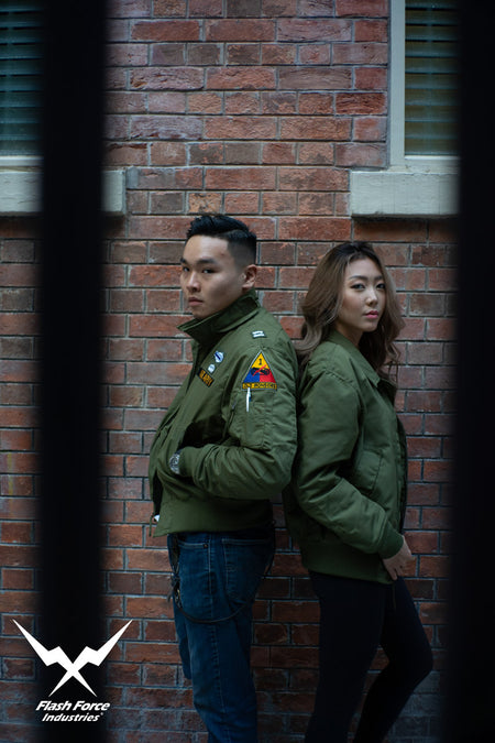 FFI - CVC Tanker Jacket ( Cold Weather Ver. US ARMY Military Vintage ) ( Olive Drab Green )-XL-Deluxe A ( with Patches )
