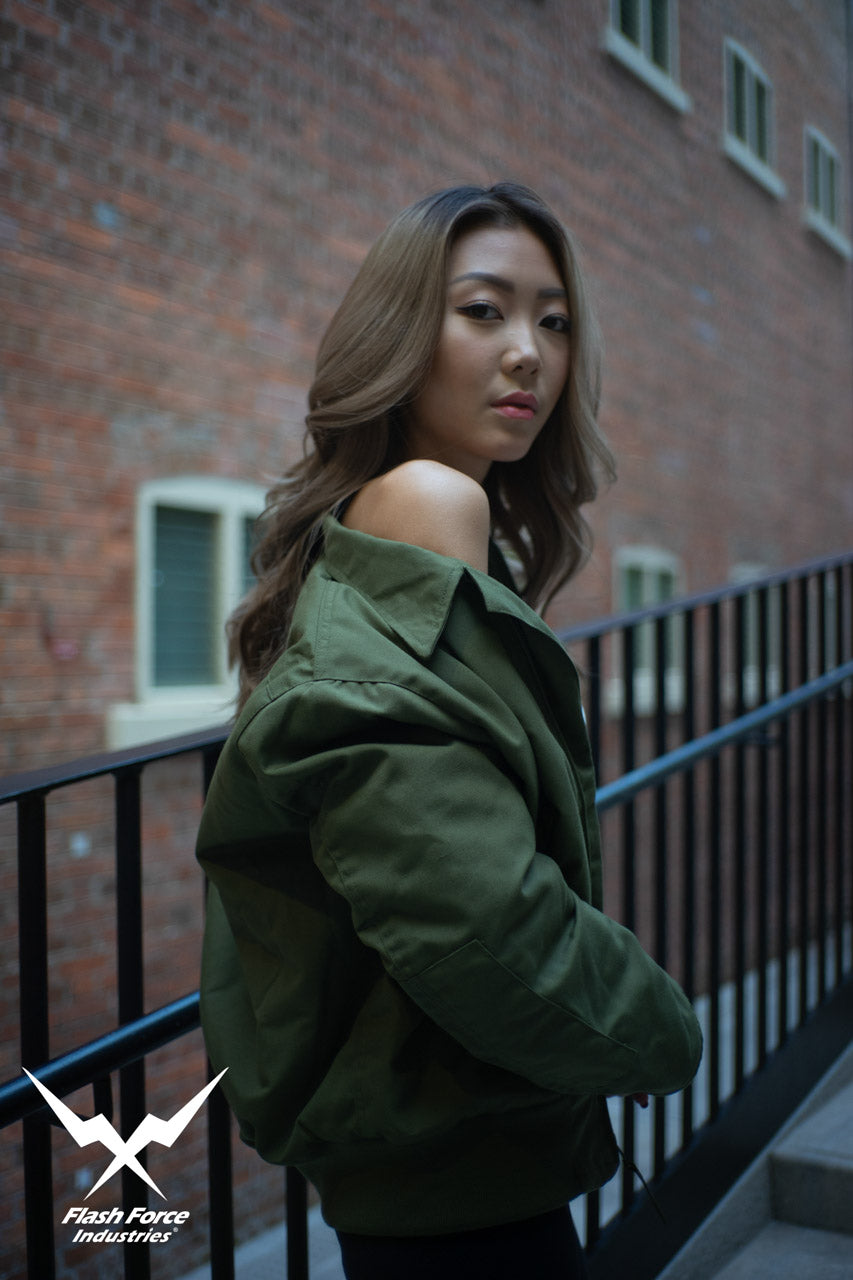 FFI - CVC Tanker Jacket ( Cold Weather Ver. US ARMY Military Vintage ) ( Olive Drab Green )-XL-Deluxe A ( with Patches )