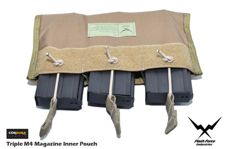 FFI Triple M4 Magazine Inner Pouch for 6094 Plate Carrier ( CORDURA 500D CB )
