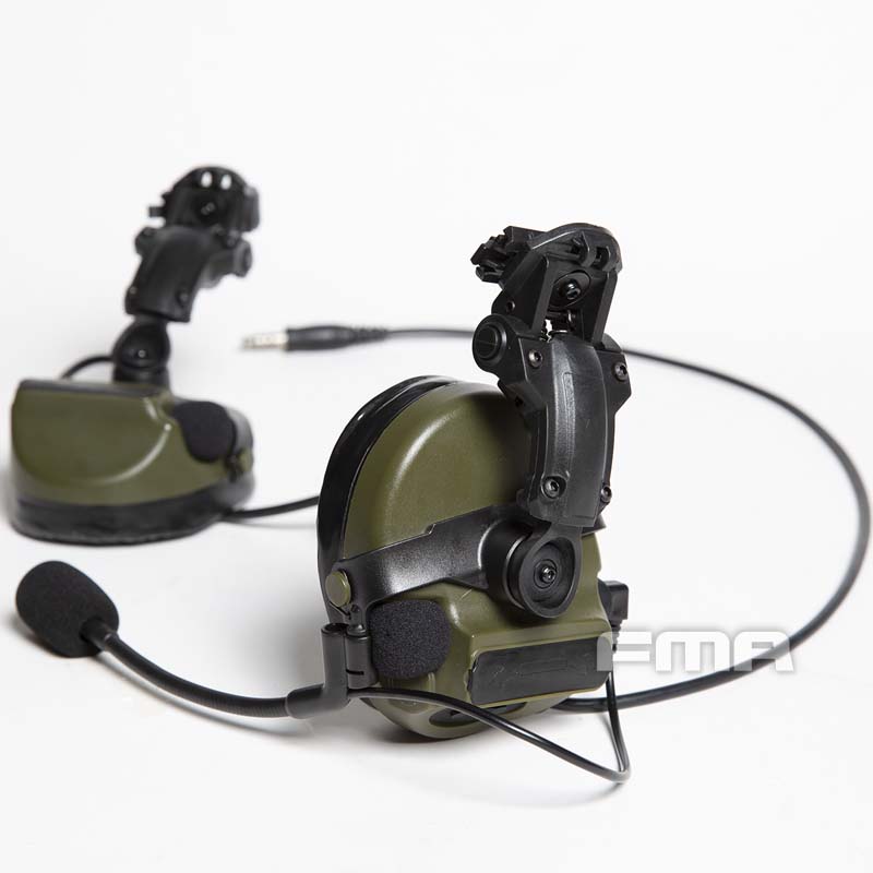 FMA Tactical Headset COMTAC II III Helmet ARC Rail Bracket Adapter ( Black / DE )-Dark Earth ( DE )