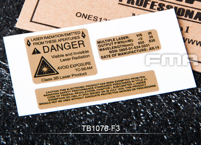 FMA Custom Decals / Sticker F3 For AN/PEQ-15 Case ( PEQ15 ) ( Free Shipping )