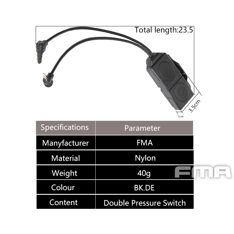 FMA Double Pressure Switch For FMA PEQ LA5-A And Normal PEQ ( Black / DE )-Dark Earth ( DE )