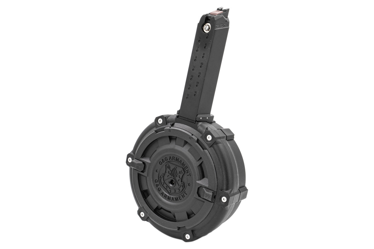 G&G SMC 9 Magazine ( 300 Rounds Green Gas Drum Magazine ) ( Black )