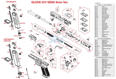 Umarex Glock 17 Gen 5 MOS Gas GBBP Original Parts ( GK-25 ) MOS Plate