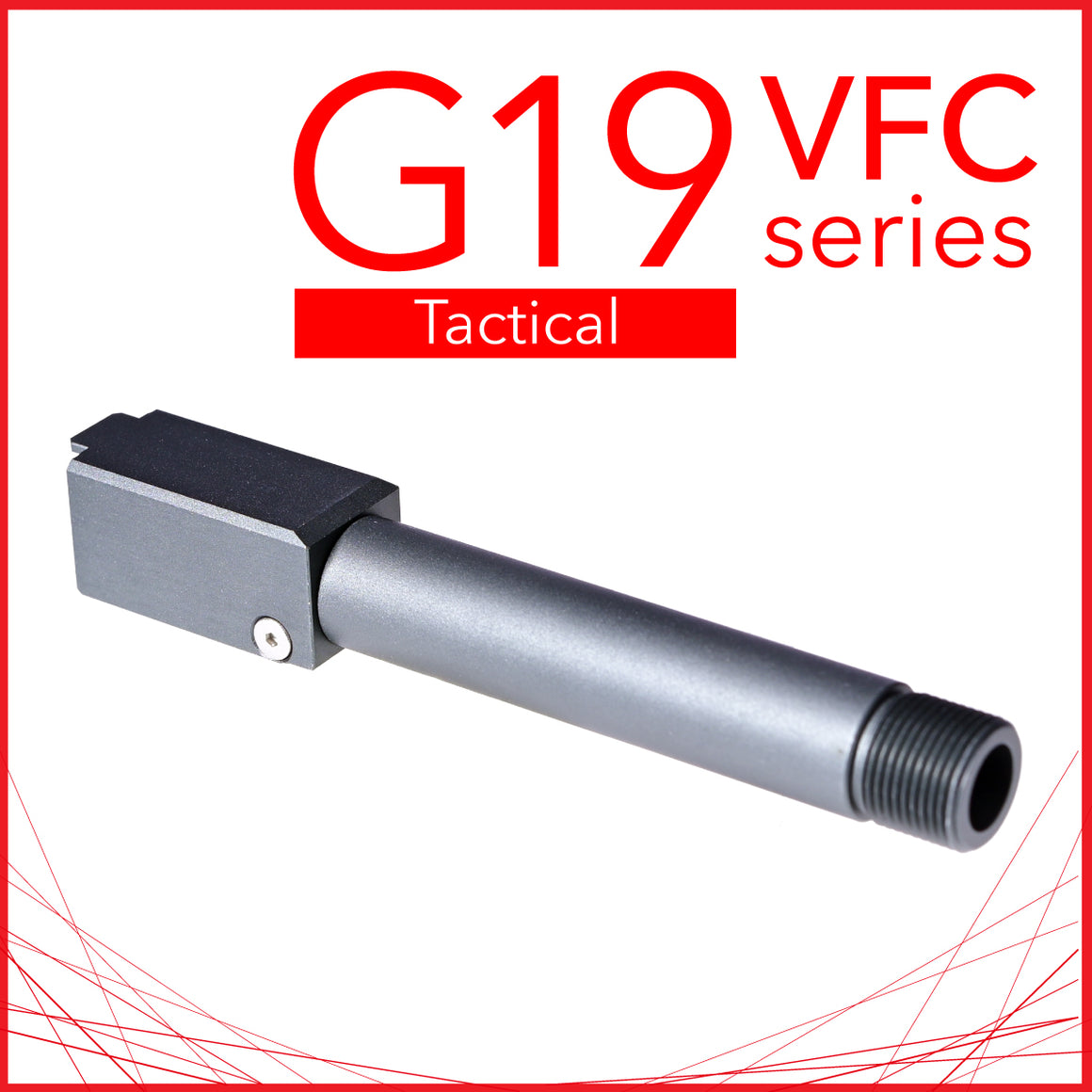 Unicorn G19 Tactical Type Fixed Not Drop Outer Barrel For Umarex / VFC Glock G19X G19 Gen4 G45 GBB Pistol Airsoft ( 14mm CCW Thread )