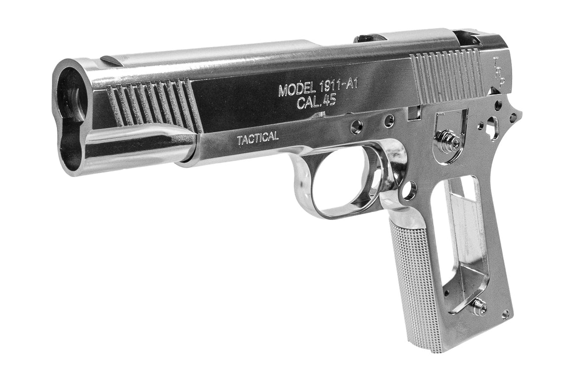 Guarder Aluminum Chrome Slide & Frame Set For Marui TM MEU 1911 GBBP Series ( Electroplating Silver )