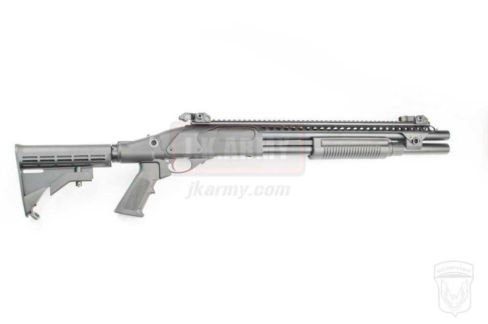 Golden Eagle M870 AR Tactical Tri-Shot Gas Pump Action Shotgun ( Black )