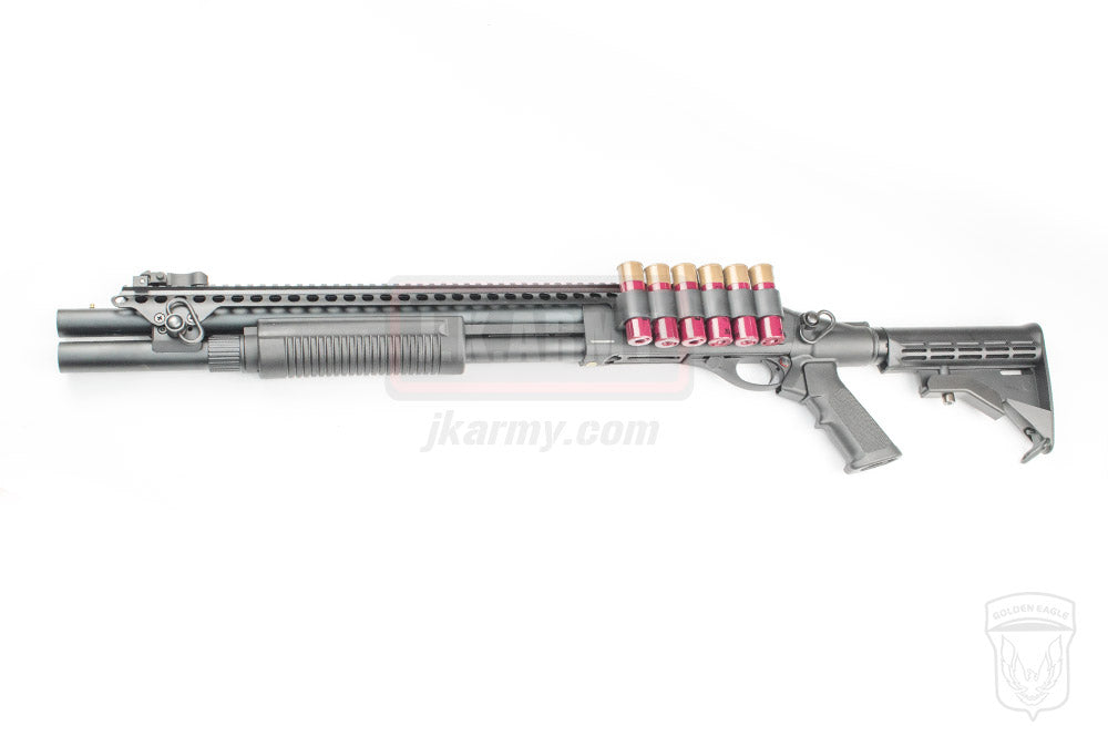 Golden Eagle M870 AR Tactical Tri-Shot Gas Pump Action Shotgun ( Black )