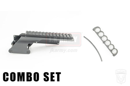 Golden Eagle M870 Gas Pump Action Shotgun Top Rail Mount with Shell Holder ( Short )