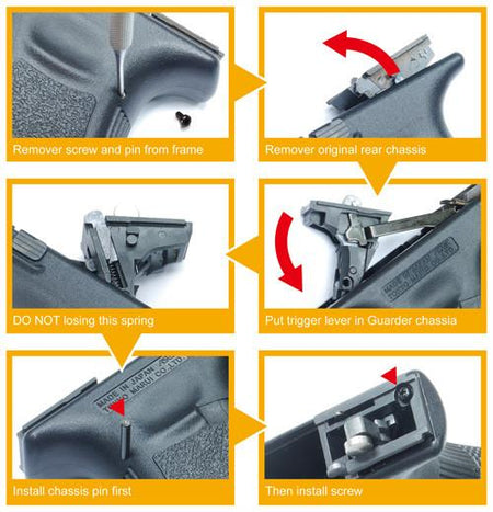 Guarder Steel Rear Chassis Set for MARUI Model G26 / G23 / KJ G26