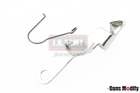 Guns Modify Extended Slide Stop For TM Model 17/18C/26 ,Steel , Lonewolf Style with spring ( Silver )