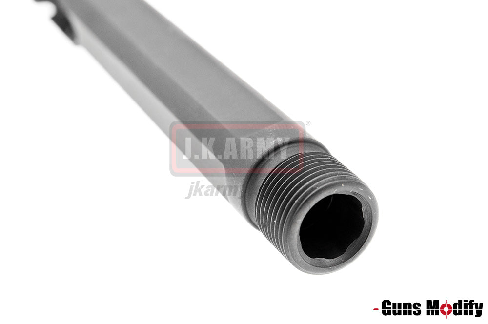 Guns Modify S Style KM Model 17 Stainless Steel 14mm CW Thread Barrel - Fluted for Marui Model 17 ( BK )