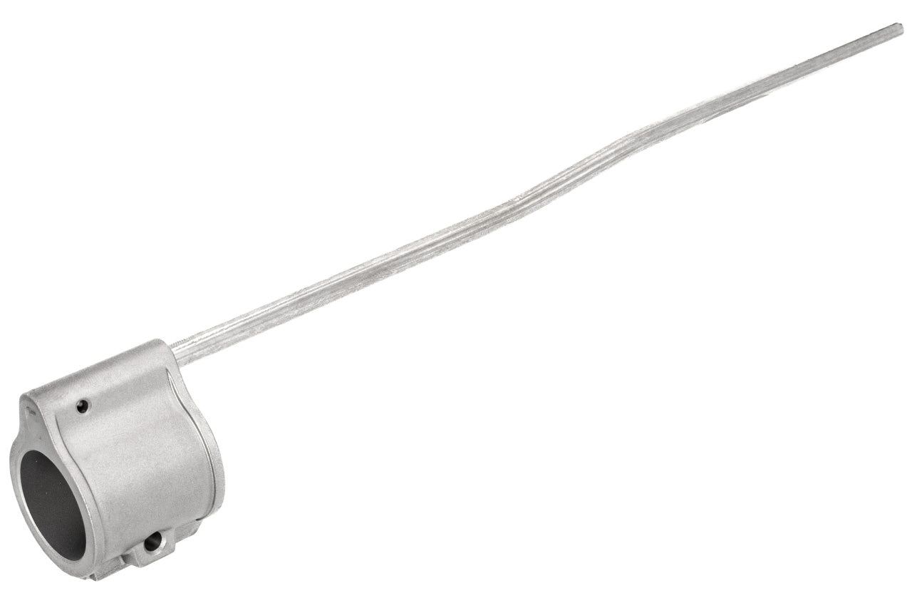 Guns Modify Stainless Steel Dummy Gas Block with Length Tube For Airsoft AR GBB Series G Style ( Silver )