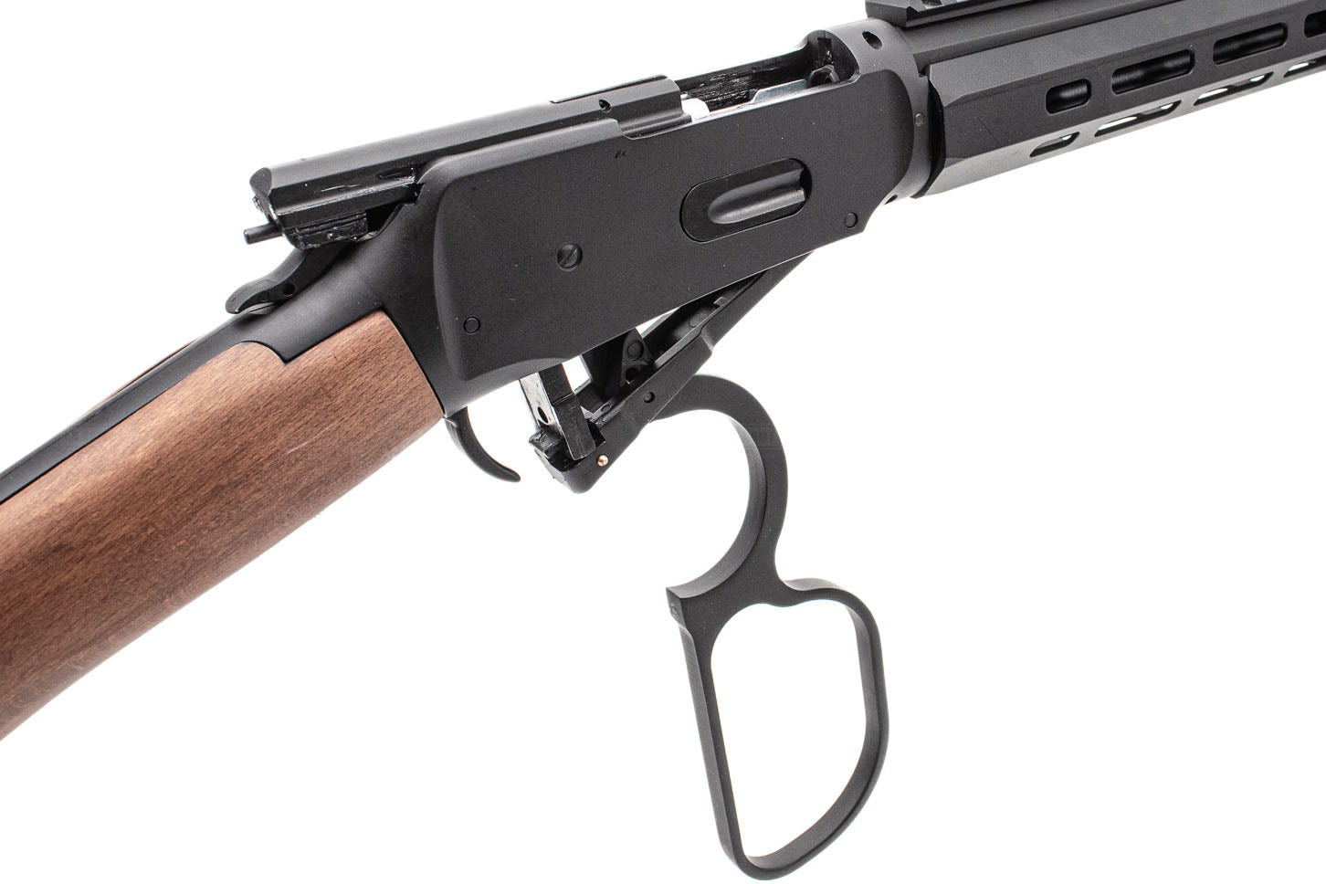 Double Bell Cowboy M1894 M-LOK Tactical Real Wood Stock Ejection Lever Action Rifle ( CO2 ) ( Winchester 1894 6mm Version )