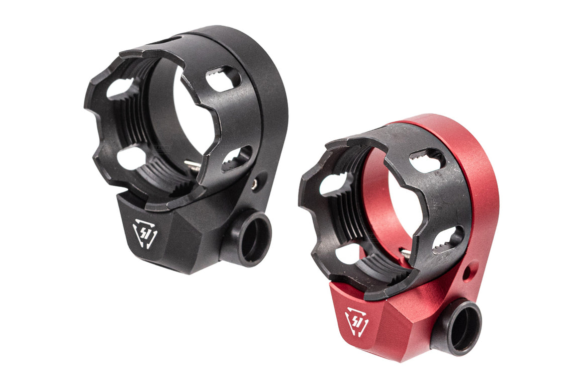 EMG Strike Industries Licensed Tribus Version 2 Castle Nut & End Plate Set For Marui TM MWS GBBR Series ( by G&P ) -Red