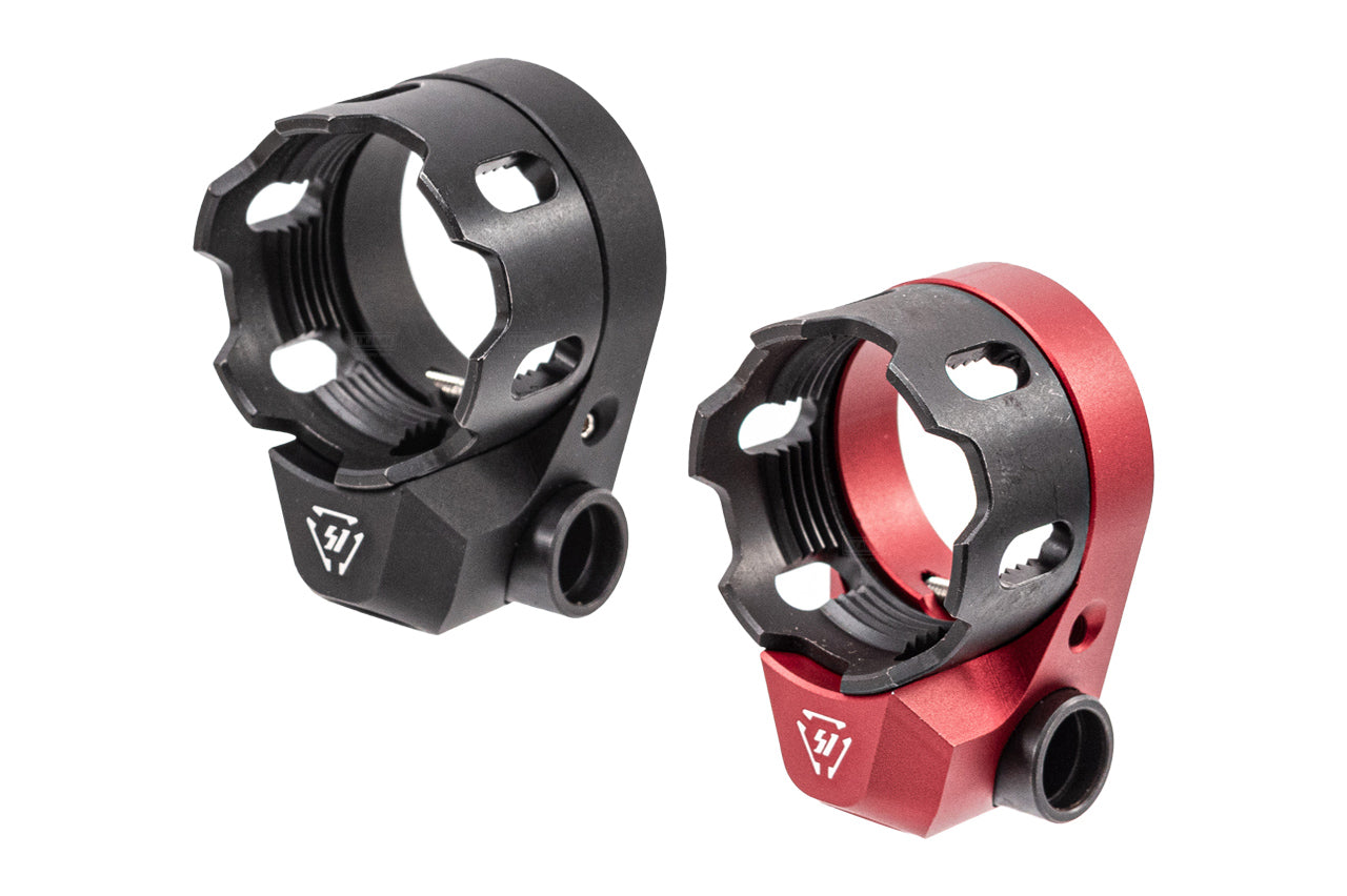 EMG Strike Industries Licensed Tribus Version 2 Castle Nut & End Plate Set For Marui TM MWS GBBR Series ( by G&P ) -Red