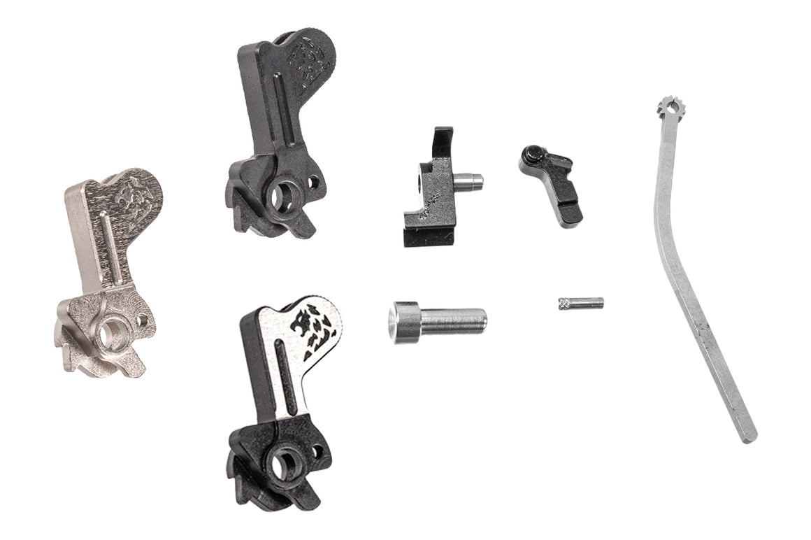 Gunsmith Bros Steel Limcat Style Hammer & Sear Set For Marui TM Hi-Capa GBBP Series -Silver