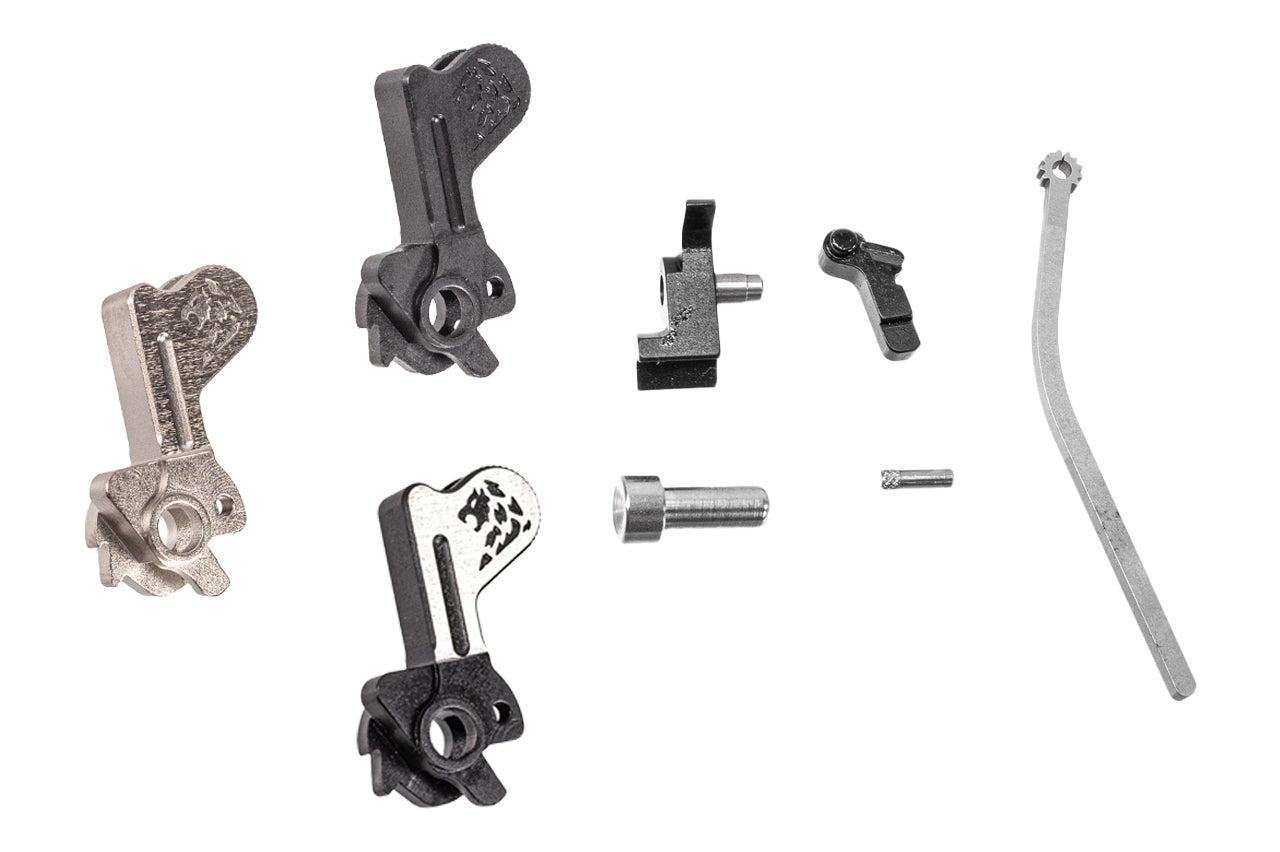 Gunsmith Bros Steel Limcat Style Hammer & Sear Set For Marui TM Hi-Capa GBBP Series -Silver