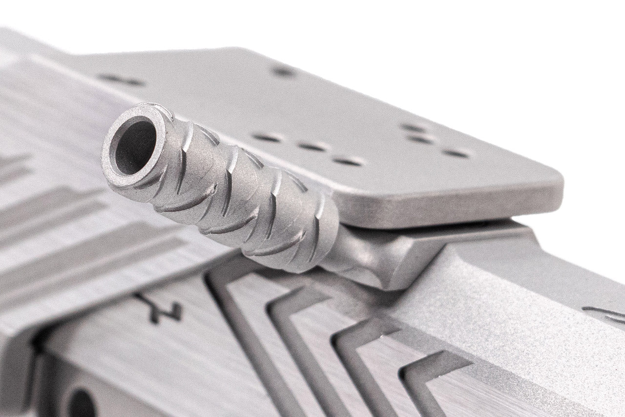 Gunsmith Bros INF Style IMM Spider 7" Slide & Frame Set For Marui TM Hi-Capa GBBP Series ( Deluxe Version ) -Silver Slide X Red Mount