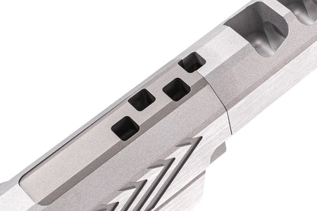 Gunsmith Bros INF Style IMM Spider 7" Slide & Frame Set For Marui TM Hi-Capa GBBP Series ( Deluxe Version ) -Silver Slide X Red Mount