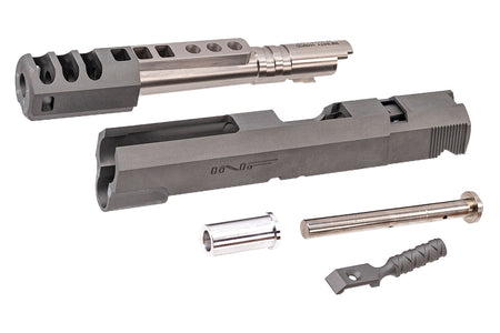 Gunsmith Bros CNC Aluminum INF Style IMM ORG. Slide Set For Marui TM Hi-Capa GBBP Series -Silver