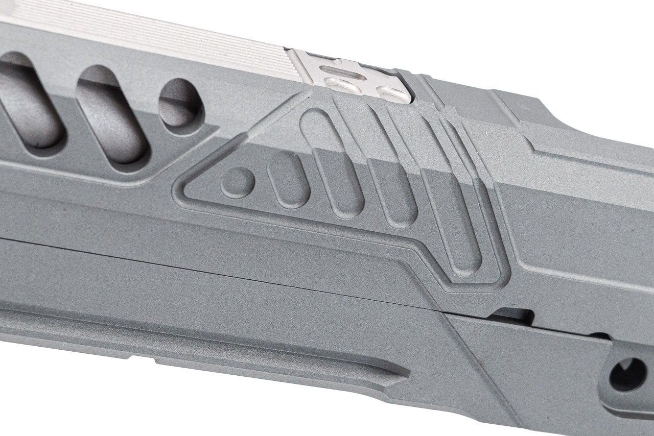 Gunsmith Bros EB Style Tracker Standard Slide Set For Marui TM Hi-Capa GBBP Series -Silver