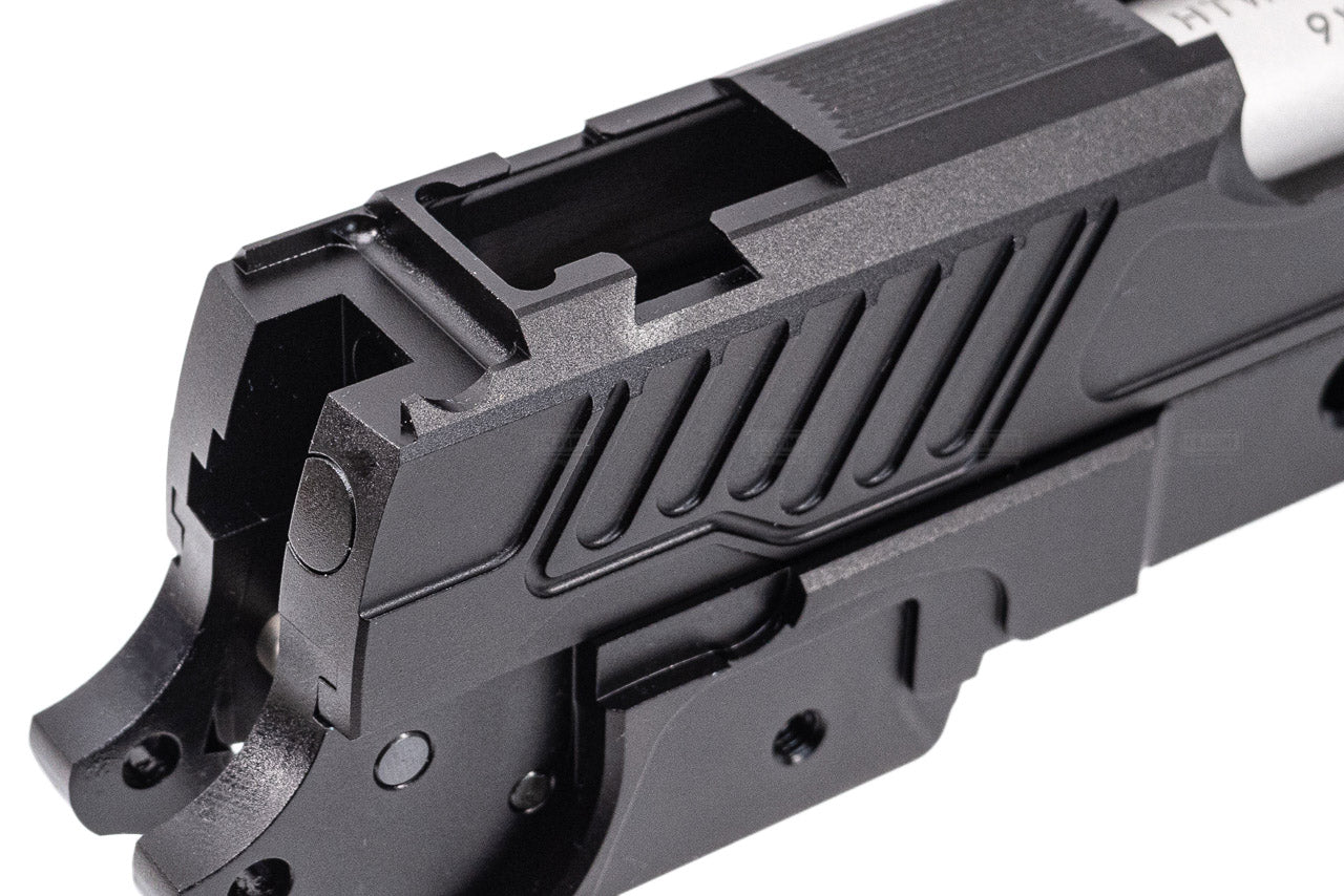 Gunsmith Bros EB Style Tracker Standard Slide Set With Threaded Barrel For Marui TM Hi-Capa GBBP Series -Silver